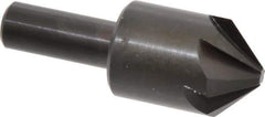 Hertel - 1" Head Diam, 1/2" Shank Diam, 6 Flute 90° High Speed Steel Countersink - 2-3/4" OAL, Straight Shank - USA Tool & Supply