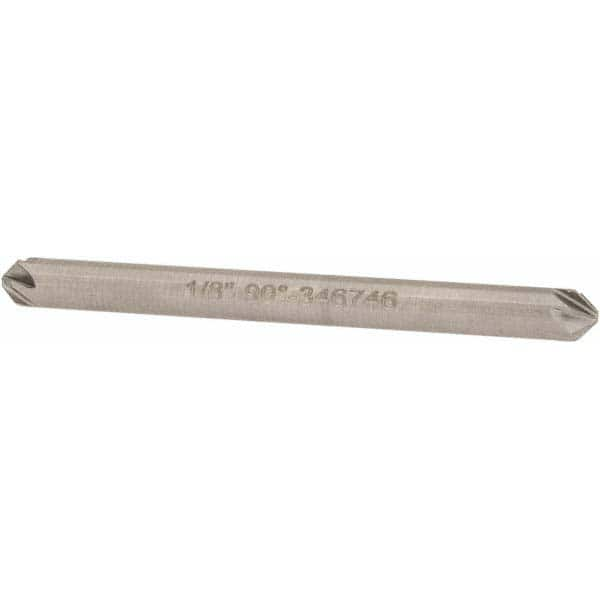 Hertel - 1/8" Head Diam, 1/8" Shank Diam, 6 Flute 90° High Speed Steel Countersink - USA Tool & Supply