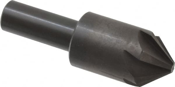 Hertel - 7/8" Head Diam, 1/2" Shank Diam, 6 Flute 82° High Speed Steel Countersink - USA Tool & Supply