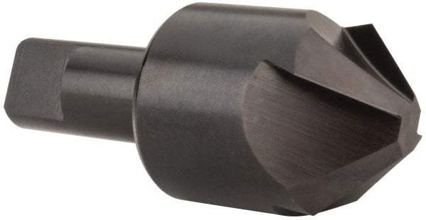 Hertel - 1-1/2" Head Diam, 3/4" Shank Diam, 4 Flute 90° High Speed Steel Countersink - 3-1/2" OAL, Straight Shank - USA Tool & Supply