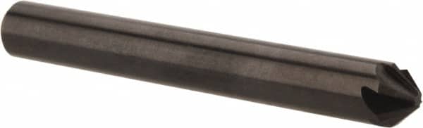 Hertel - 1/4" Head Diam, 1/4" Shank Diam, 6 Flute 82° High Speed Steel Countersink - USA Tool & Supply