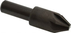 Hertel - 3/4" Head Diam, 1/2" Shank Diam, 6 Flute 60° High Speed Steel Countersink - USA Tool & Supply
