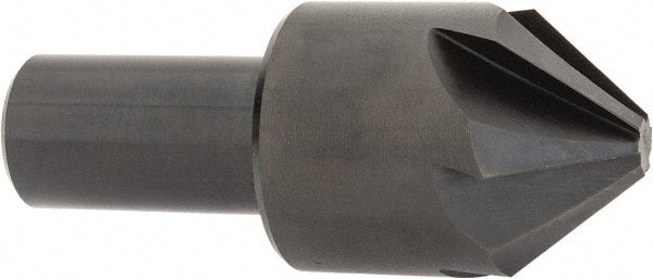 Hertel - 1-1/4" Head Diam, 3/4" Shank Diam, 6 Flute 82° High Speed Steel Countersink - USA Tool & Supply