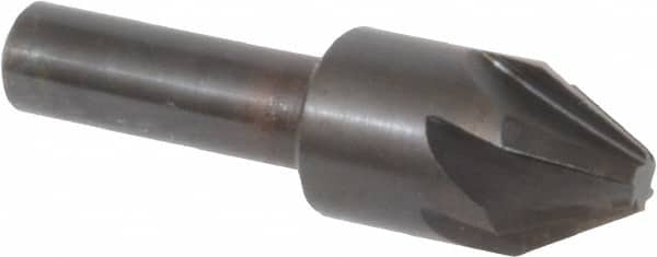 Hertel - 5/8" Head Diam, 3/8" Shank Diam, 6 Flute 60° High Speed Steel Countersink - USA Tool & Supply