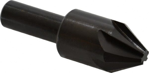 Hertel - 7/8" Head Diam, 1/2" Shank Diam, 6 Flute 60° High Speed Steel Countersink - USA Tool & Supply