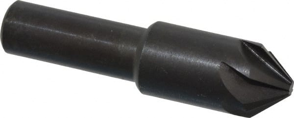 Hertel - 1/2" Head Diam, 3/8" Shank Diam, 6 Flute 82° High Speed Steel Countersink - USA Tool & Supply