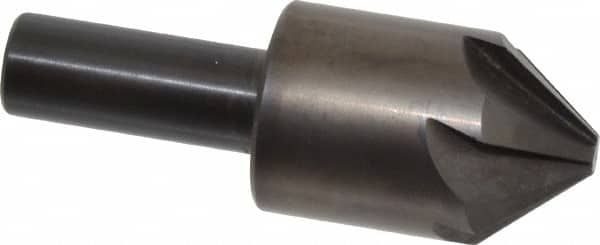 Hertel - 1" Head Diam, 1/2" Shank Diam, 6 Flute 82° High Speed Steel Countersink - USA Tool & Supply