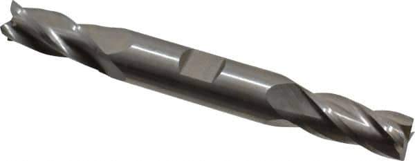 Hertel - 11mm, 1" LOC, 1/2" Shank Diam, 4-1/8" OAL, 4 Flute, High Speed Steel Square End Mill - Double End, Uncoated - USA Tool & Supply