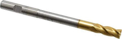 Hertel - 3/8", 1" LOC, 3/8" Shank Diam, 5" OAL, 4 Flute, High Speed Steel Square End Mill - Single End, TiN Finish, Centercutting, Right Hand Cut - USA Tool & Supply