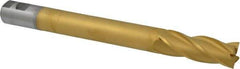 Hertel - 1-1/4", 3-1/2" LOC, 1-1/4" Shank Diam, 12-1/2" OAL, 6 Flute, High Speed Steel Square End Mill - Single End, TiN Finish, Right Hand Cut - USA Tool & Supply