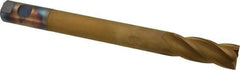 Hertel - 1", 2-1/2" LOC, 1" Shank Diam, 10-1/4" OAL, 4 Flute, High Speed Steel Square End Mill - Single End, TiN Finish, Centercutting, Right Hand Cut - USA Tool & Supply