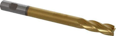 Hertel - 3/4", 2" LOC, 3/4" Shank Diam, 8-1/4" OAL, 4 Flute, High Speed Steel Square End Mill - Single End, TiN Finish, Centercutting, Right Hand Cut - USA Tool & Supply