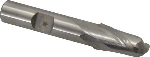 Hertel - 11mm Diam, 13/16" LOC, 2 Flute Cobalt Ball End Mill - Uncoated, Single End, 2-1/2" OAL, 3/8" Shank Diam - USA Tool & Supply