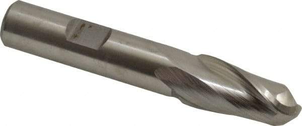Hertel - 14mm Diam, 1-1/8" LOC, 2 Flute Cobalt Ball End Mill - Uncoated, Single End, 3-1/8" OAL, 1/2" Shank Diam - USA Tool & Supply