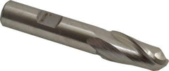 Hertel - 14mm Diam, 1-1/8" LOC, 2 Flute Cobalt Ball End Mill - Uncoated, Single End, 3-1/8" OAL, 1/2" Shank Diam - USA Tool & Supply