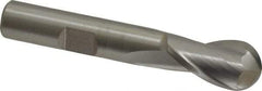 Hertel - 12mm Diam, 13/16" LOC, 2 Flute Cobalt Ball End Mill - Uncoated, Single End, 2-1/2" OAL, 3/8" Shank Diam - USA Tool & Supply