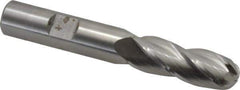 Hertel - 13mm Diam, 1-1/4" LOC, 4 Flute Cobalt Ball End Mill - Uncoated, Single End, 3-1/4" OAL, 1/2" Shank Diam - USA Tool & Supply