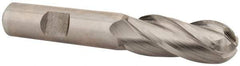 Hertel - 14mm Diam, 1-3/8" LOC, 4 Flute Cobalt Ball End Mill - Uncoated, Single End, 3-3/8" OAL, 1/2" Shank Diam - USA Tool & Supply