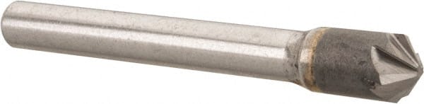 Hertel - 5/16" Head Diam, 1/4" Shank Diam, 6 Flute 100° Solid Carbide Countersink - USA Tool & Supply