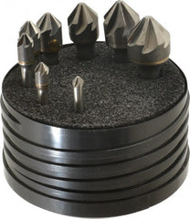 Hertel - 8 Piece, 1/4 to 1" Head Diam, 82° Included Angle, Countersink Set - USA Tool & Supply