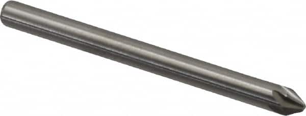 Hertel - 1/8" Head Diam, 1/8" Shank Diam, 6 Flute 60° Solid Carbide Countersink - USA Tool & Supply