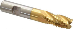Hertel - 5/8" Diam, 1-1/4" LOC, 4 Flute Cobalt Roughing & Finishing Square End Mill - TiN Finish, 3-3/8" OAL, 5/8" Shank Diam, Weldon Shank, Centercutting - USA Tool & Supply