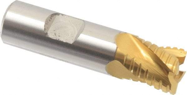 Hertel - 3/4" Diam, 3/4" LOC, 4 Flute Cobalt Roughing & Finishing Square End Mill - TiN Finish, 3" OAL, 3/4" Shank Diam, Weldon Shank - USA Tool & Supply