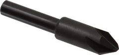 Hertel - 3/8" Head Diam, 1/4" Shank Diam, 4 Flute 60° High Speed Steel Countersink - 1-3/4" OAL, Straight Shank - USA Tool & Supply