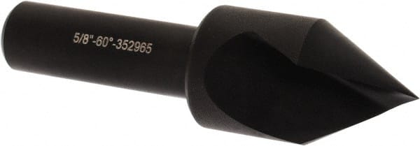 Hertel - 5/8" Head Diam, 3/8" Shank Diam, 1 Flute 60° High Speed Steel Countersink - USA Tool & Supply