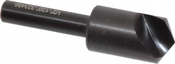 Hertel - 1/2" Head Diam, 1/4" Shank Diam, 1 Flute 120° High Speed Steel Countersink - USA Tool & Supply