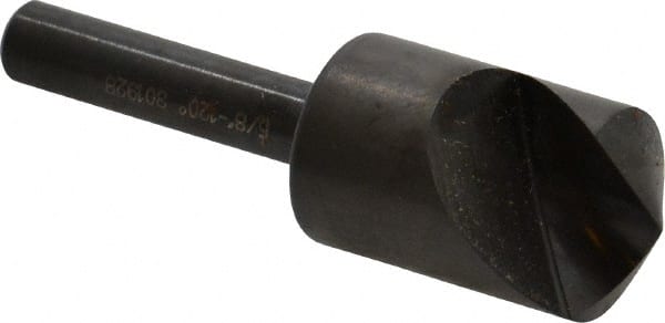 Hertel - 5/8" Head Diam, 1/4" Shank Diam, 1 Flute 120° High Speed Steel Countersink - USA Tool & Supply