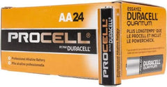 Duracell - Size AA, Alkaline, 24 Pack, Standard Battery - 1.5 Volts, Button Tab Terminal - USA Tool & Supply