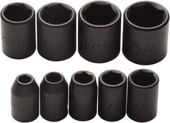 Proto - 9 Piece 3/8" Drive Impact Socket Set - 6 Points, 1/4" to 3/4" Range, Inch Measurement Standard - USA Tool & Supply