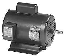 Baldor - 1-1/2 Max hp, 1,725 Max RPM, Electric AC DC Motor - 115, 208, 230 V Input, Single Phase, 145T Frame - USA Tool & Supply