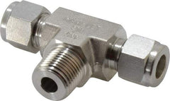 Ham-Let - 3/8" OD, Grade 316Stainless Steel Male Branch Tee - Comp x Comp x MNPT Ends - USA Tool & Supply
