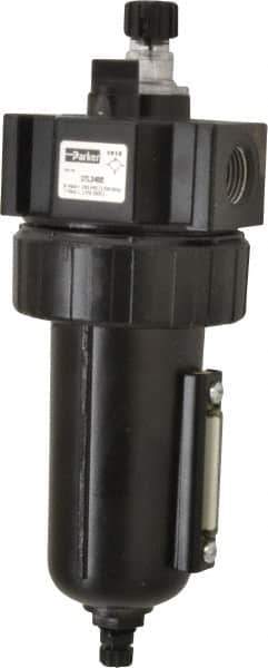 Parker - 1/2" NPT, 250 Max psi Standard Mist Lubricator - Metal Bowl with Sight Glass, Zinc Body, 90 CFM, 175°F Max Temp, 3.24" Wide x 9.27" High - USA Tool & Supply