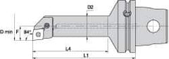 Kennametal - Left Hand Cut, Size KM63, CN.. Insert Compatiblity, Internal Modular Turning & Profiling Cutting Unit Head - 17mm Ctr to Cutting Edge, 125mm Head Length, Through Coolant, Series Kenlever - USA Tool & Supply