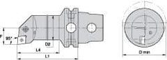 Kennametal - Left Hand Cut, Size KM63, CN.. Insert Compatiblity, Internal Modular Turning & Profiling Cutting Unit Head - 27mm Ctr to Cutting Edge, 140mm Head Length, Through Coolant, Series Kenlever - USA Tool & Supply