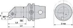Kennametal - Left Hand Cut, Size KM63, WN.. Insert Compatiblity, Internal Modular Turning & Profiling Cutting Unit Head - 17mm Ctr to Cutting Edge, 125mm Head Length, Through Coolant, Series Kenlever - USA Tool & Supply