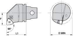 Kennametal - Left Hand Cut, Size KM32, WN.. Insert Compatiblity, Internal Modular Turning & Profiling Cutting Unit Head - 22mm Ctr to Cutting Edge, 35mm Head Length, Through Coolant, Series Kenlever - USA Tool & Supply