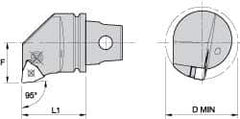 Kennametal - Left Hand Cut, Size KM32, WN.. Insert Compatiblity, Internal Modular Turning & Profiling Cutting Unit Head - 22mm Ctr to Cutting Edge, 35mm Head Length, Through Coolant, Series Kenlever - USA Tool & Supply