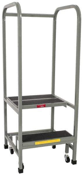 PW Platforms - 2 Step Stand - Office Mobile Stand, 300 Lb Capacity, 20" Platform Height, 20" Base Width x 22" Base Depth - USA Tool & Supply