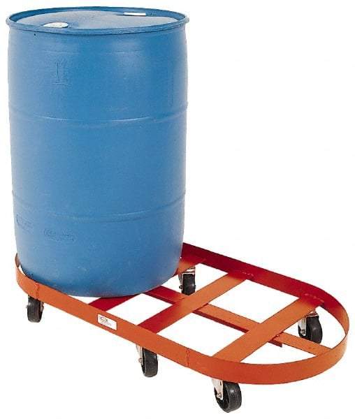 Made in USA - 1,800 Lb Load Capacity, 55 Gal Drum Dolly - 23-1/2" Wide x 6-3/4" High, 6 Wheels - USA Tool & Supply