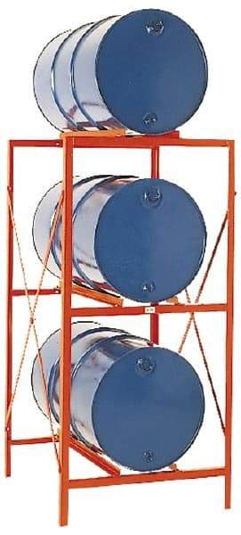 Made in USA - 3,200 Lb Load Capacity, 30 & 55 Gal Drum Storage Rack - 60" Wide x 48-1/2" High - USA Tool & Supply
