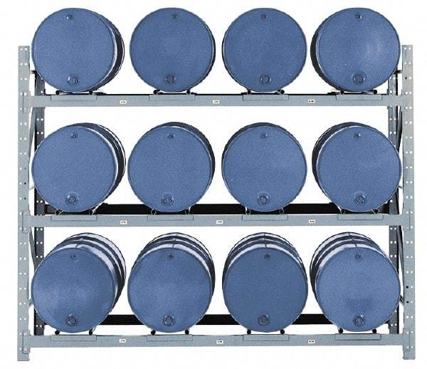 Made in USA - 14,475 Lb Load Capacity, 30 & 55 Gal Drum Pallet Rack - 105" Wide x 84" High - USA Tool & Supply