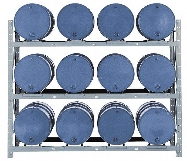 Made in USA - 19,300 Lb Load Capacity, 30 & 55 Gal Drum Pallet Rack - 102" Wide x 120" High - USA Tool & Supply