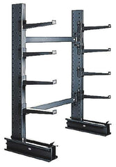 Made in USA - 8' High Double Sided Cantilever Rack - Without Lip, 43,000 Lb Capacity, 65" Base Length, 24" Arm Length - USA Tool & Supply