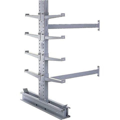Made in USA - 8' High Double Sided Cantilever Rack - With Lip, 43,000 Lb Capacity, 65" Base Length, 24" Arm Length - USA Tool & Supply