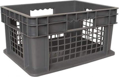 Akro-Mils - 0.89 Cu Ft, 83 Lb Load Capacity Gray Polyethylene Tote Container - Stacking, 15.8" Long x 11.8" Wide x 8.3" High - USA Tool & Supply