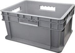 Akro-Mils - 0.89 Cu Ft, 83 Lb Load Capacity Gray Polyethylene Tote Container - Stacking, 15.8" Long x 11.8" Wide x 8.3" High - USA Tool & Supply